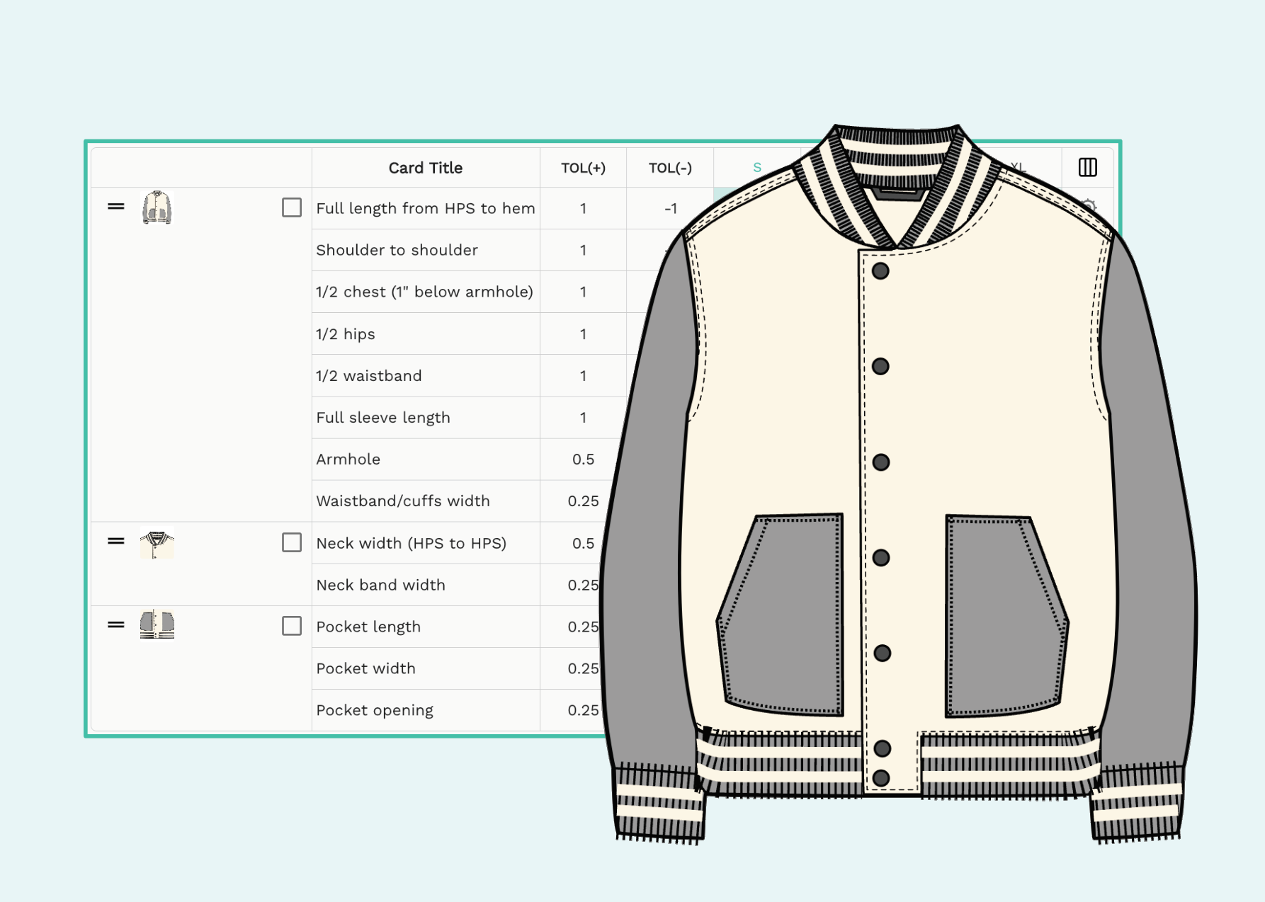 Bomber Jacket Measurement Template