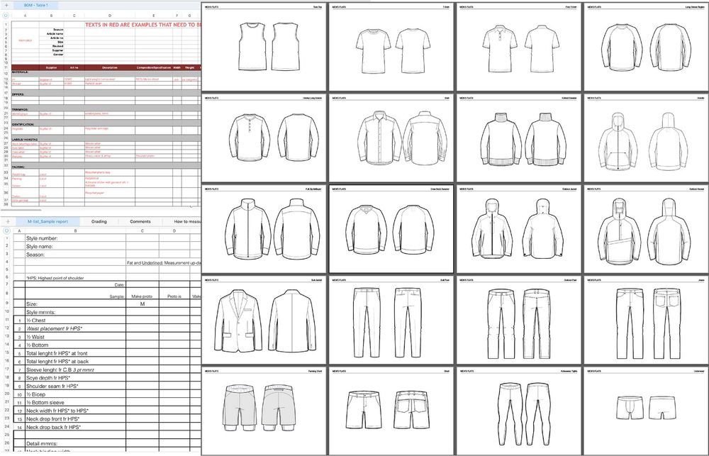 Tech packs created on Excel