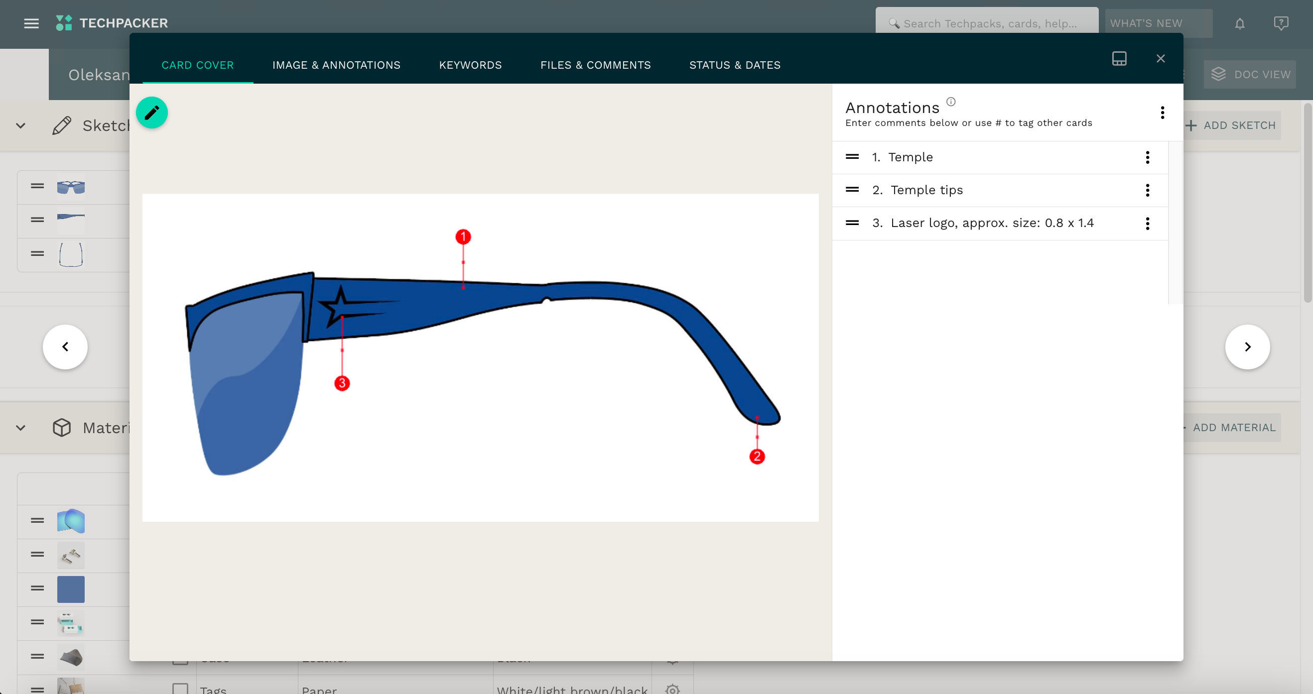 Techpacker annotation tool